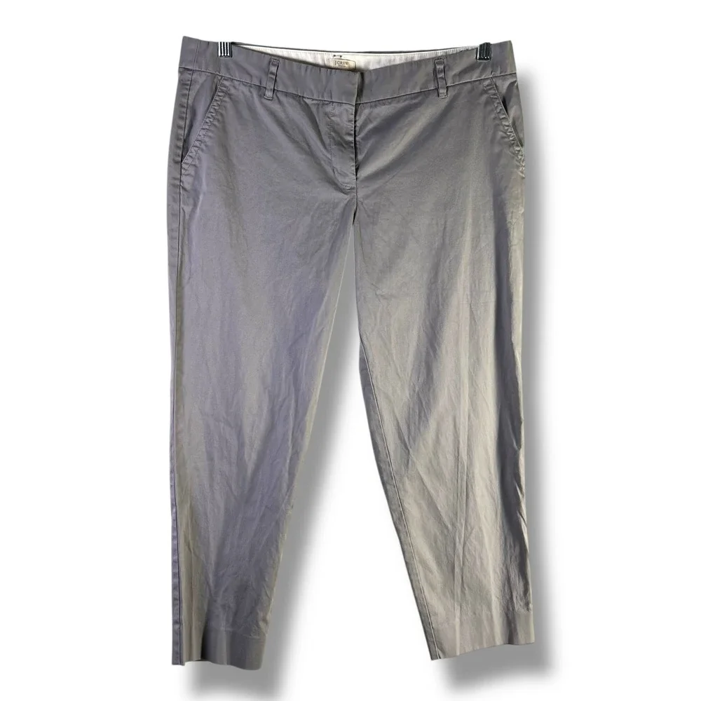 J Crew Womens Sz 14 Stretch City Fit Gray Cotton Blend Pants Office Work Classic